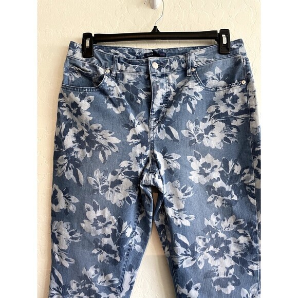 Issac Mizrahi Live Floral Skinny Jeans Woman's Size 14 - Picture 3 of 15